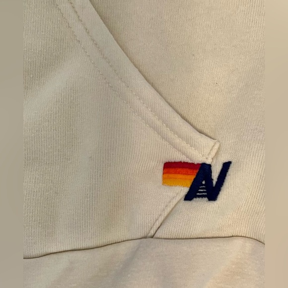 AVIATOR NATION 5 STRIPE ZIP-UP HOODIE / JACKET - VINTAGE WHITE - MEDIUM - Picture 5 of 9